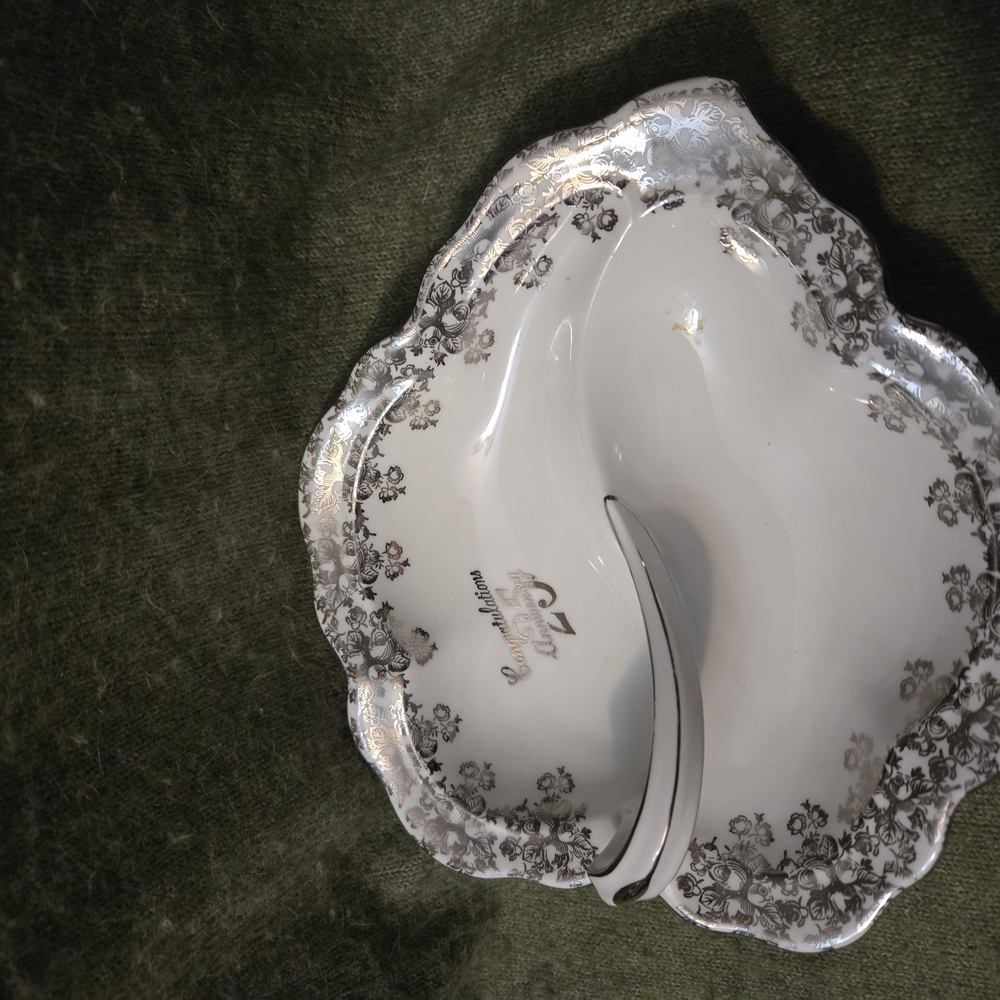 Royal Albert Vintage Floral Silver Trimmed Dish